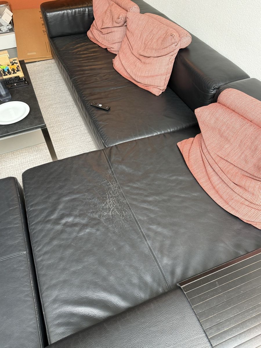 Sofas: Ecksofa Echtleder schwarz 340 cm  – Gebraucht aus Reinach BL von Alex.1998. 4