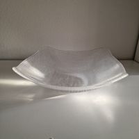 Glas-Schale mit Facettenschliff, Vintage