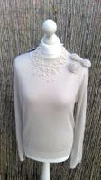 Pullover beige doré 3x fleurs CHICOREE, taille XL, NEUF