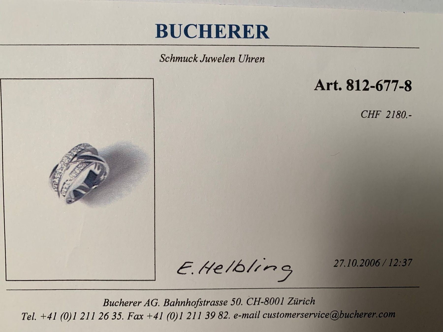 Bucherer Anelli: Weissgold Ring (kein Preisnachlass) – Usato da Männedorf venduto da Cemara 6