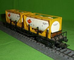 DB Vierachs-Rungenwagen antiker Märklin 392 m. CCR-Container