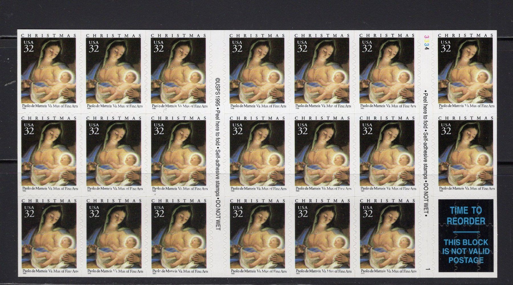 Alle Briefmarken: R6035  /  USA 1996 carnet de NOEL – Neu (gemäss Beschreibung) aus Ste-Croix von MONT-TAGNAC