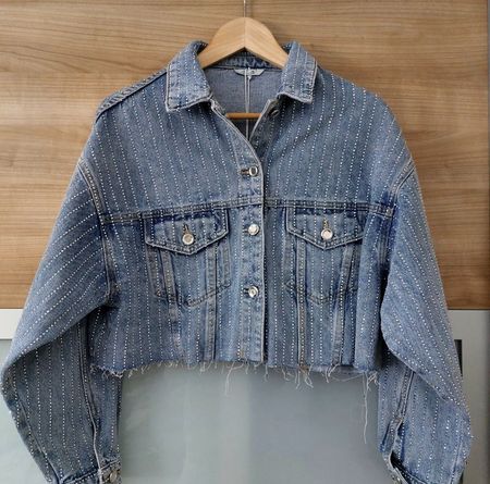 Jeansjacke mit Glitzersteinchen, Neu!