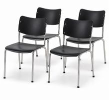 4 Dietiker Atrio Stühle, schwarz, stapelbar