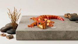 Beweglicher Gecko - Rot/Gold Effekt