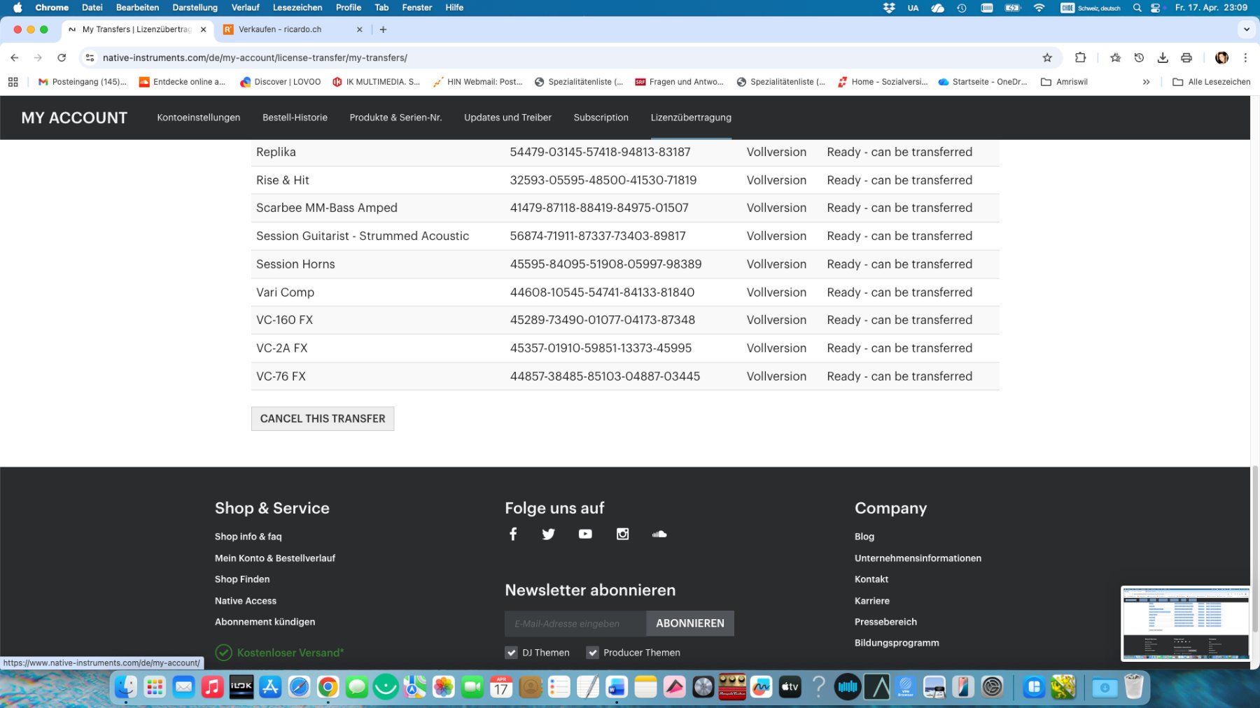 Native Instruments Software: native instruments transfer licence alle/einzelne Plugins – Nuovo (secondo la descrizione) da Amriswil venduto da panther555 1