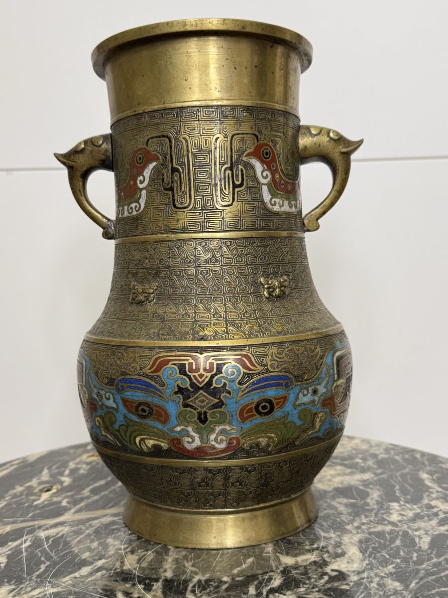 Vasi & Recipienti: Antique Japanese champleve bronze vase – Usato da Zuerich venduto da EMANUELEFEDERICO 4