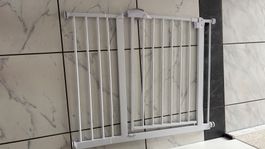 Absperrgitter Metall weiss Breite verstellbar 75-85cm gut...