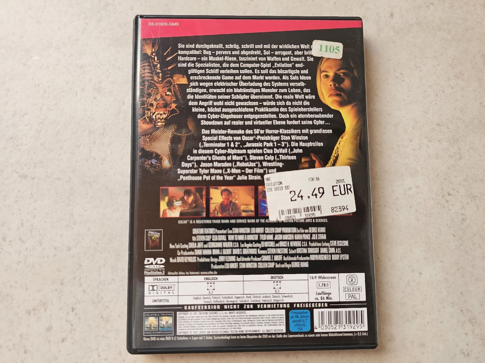 Tutti i DVDs: Evilution  -  Die Bestie aus dem Cyberspace – Usato da Schneisingen venduto da backstore24 1