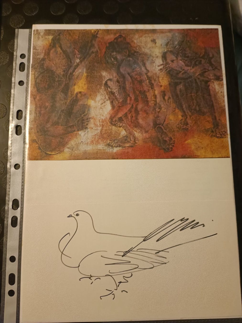 Autografi: Hans Erni  - handsigniert - schöne grosse Taube – Usato da Menziken venduto da Artographs