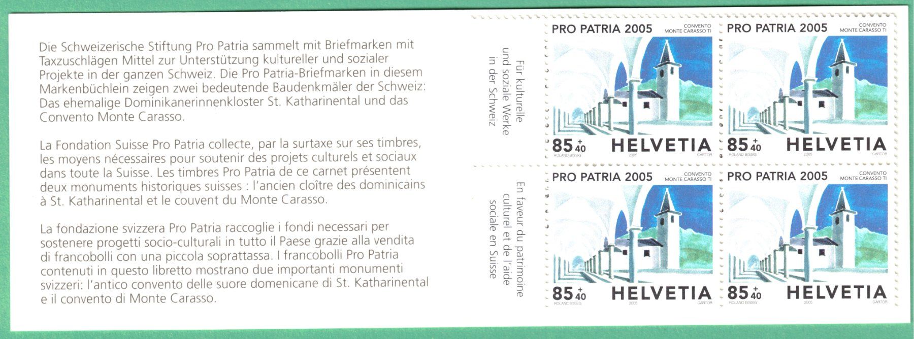 Tous les timbres: 2005  Markenheftchen    Pro Patria      postfrisch – Neuf (Voir description) à Mellingen par Ginger 1