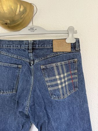 Jean Burberry London bleu détails carreaux taille 32