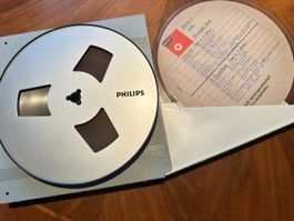 2 x Philips Tonband 18 cm auf Metallspule mit BASF Box