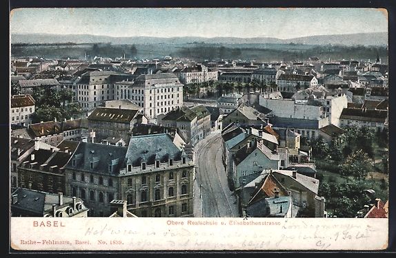 Cartoline postali: Basel, Obere Realschule und Elisabethens – Usato da Berlin venduto da bartko-reher