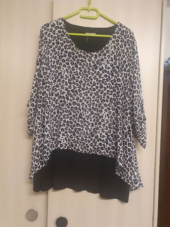 Trendige Damen Tunika im Animal Print Look, Grösse 50
