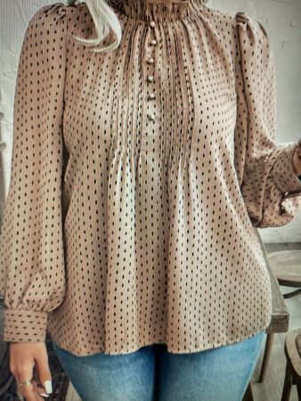 Bluse mit Punkten Kragen und Knöpfen Grösse XXL neu