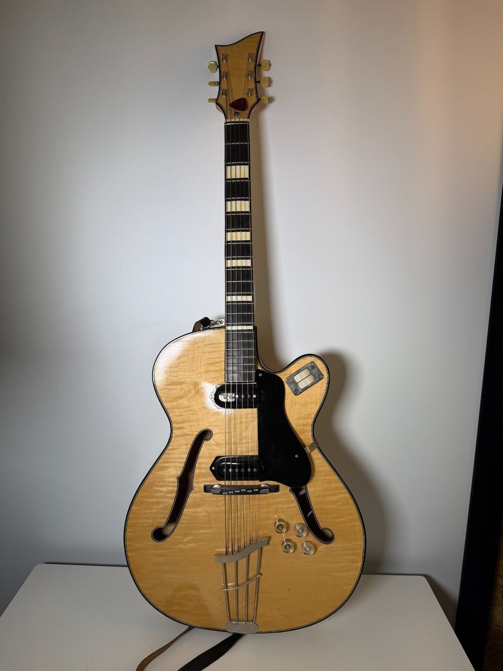 Vintage Strumenti musicali: Seltene Vintage Archtop E-Gitarre mit Koffer – Usato da Basel venduto da IRMAundFRED