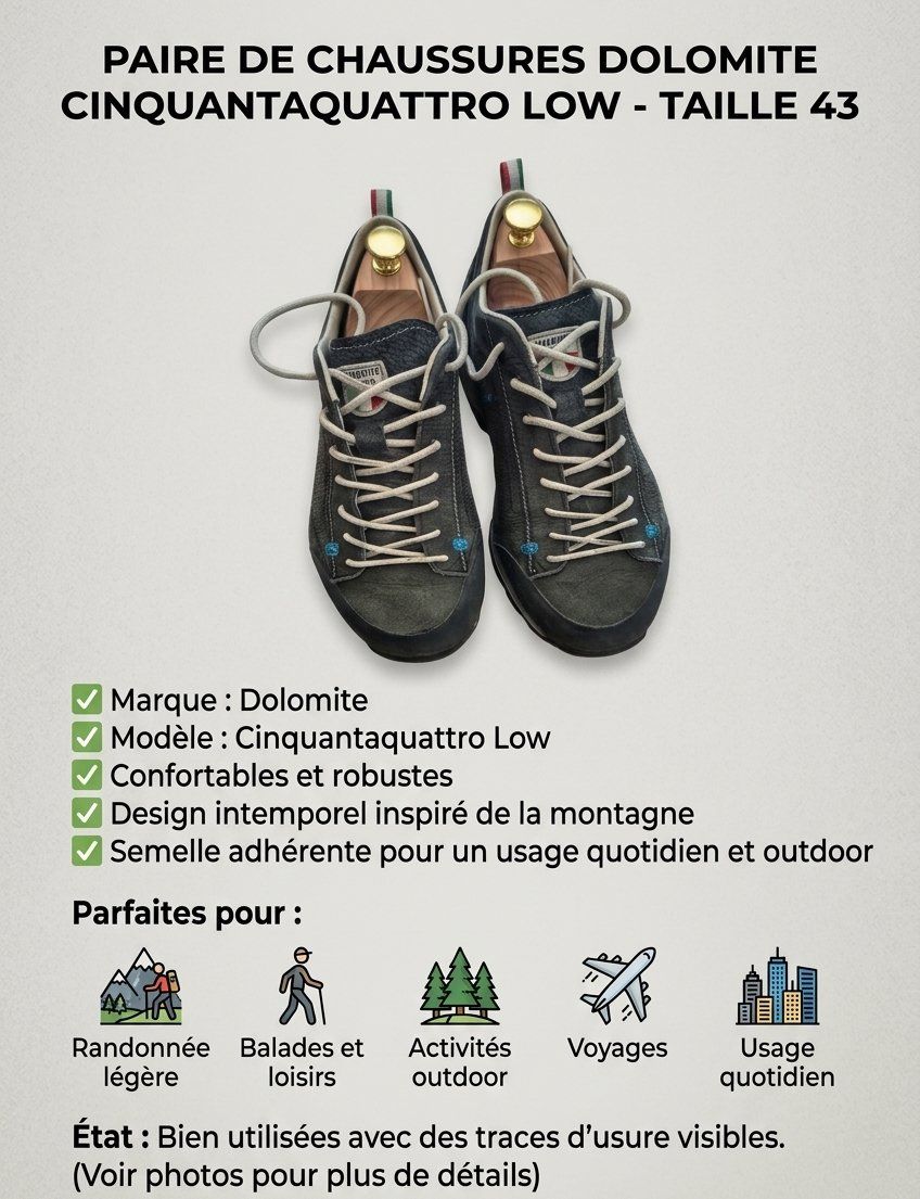 Dolomite Scarpe da uomo: Dolomite Cinquantaquattro Low  - 43 – Usato da Sion venduto da Mizzaa 1