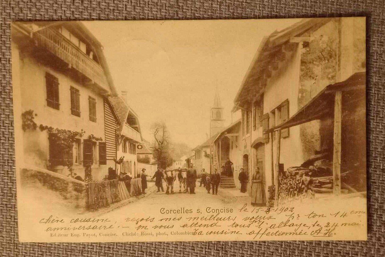 Cartoline postali: Carte Postale / Corcelles s. Concise - 1902 – Usato da Le Locle venduto da PereiraHugo