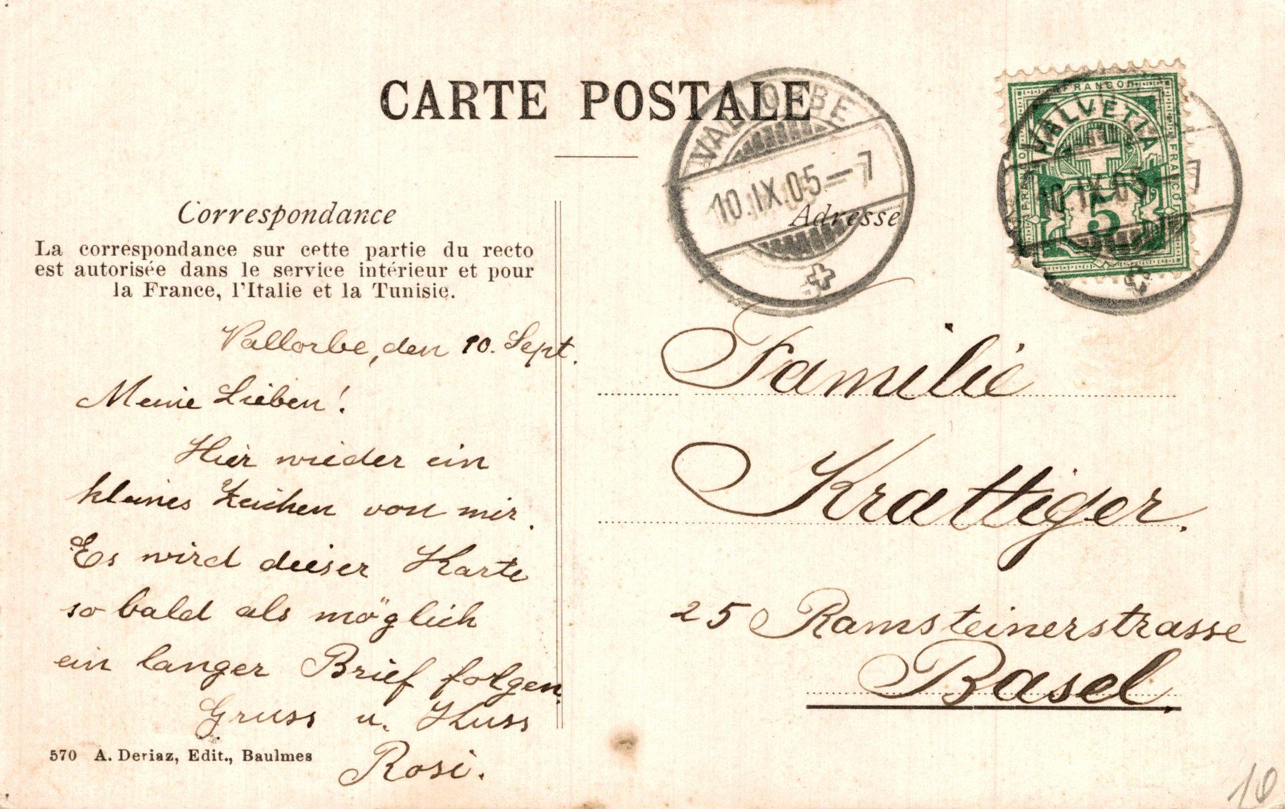 Cartoline postali: Vallorbe. Pharmacie du Sapin – Usato da Bronschhofen venduto da Astore 1