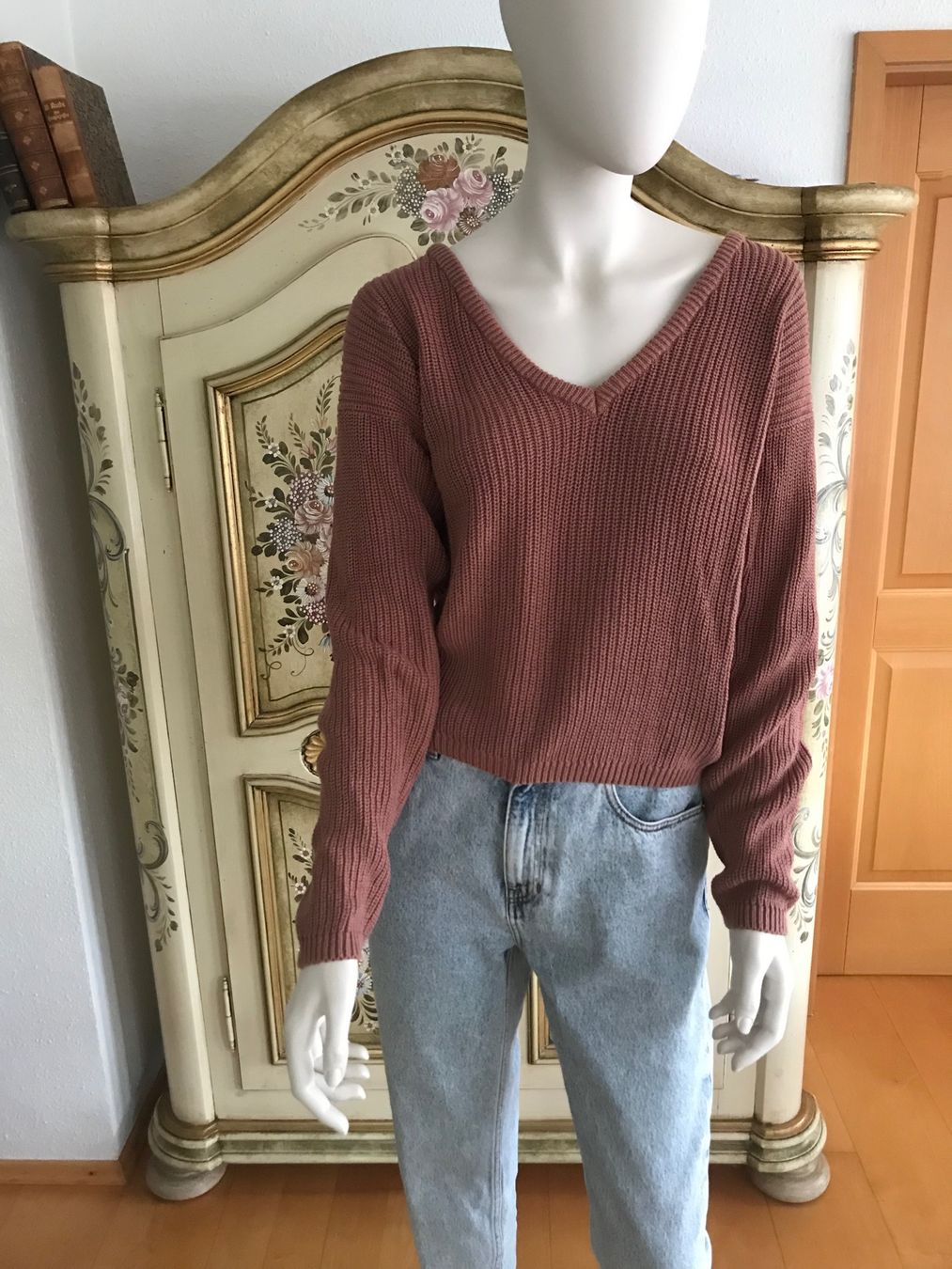 Maglioni & Felpe: Strickpullover altrosé, v-Ausschnitt – Usato da Rumisberg venduto da Jessica.97.