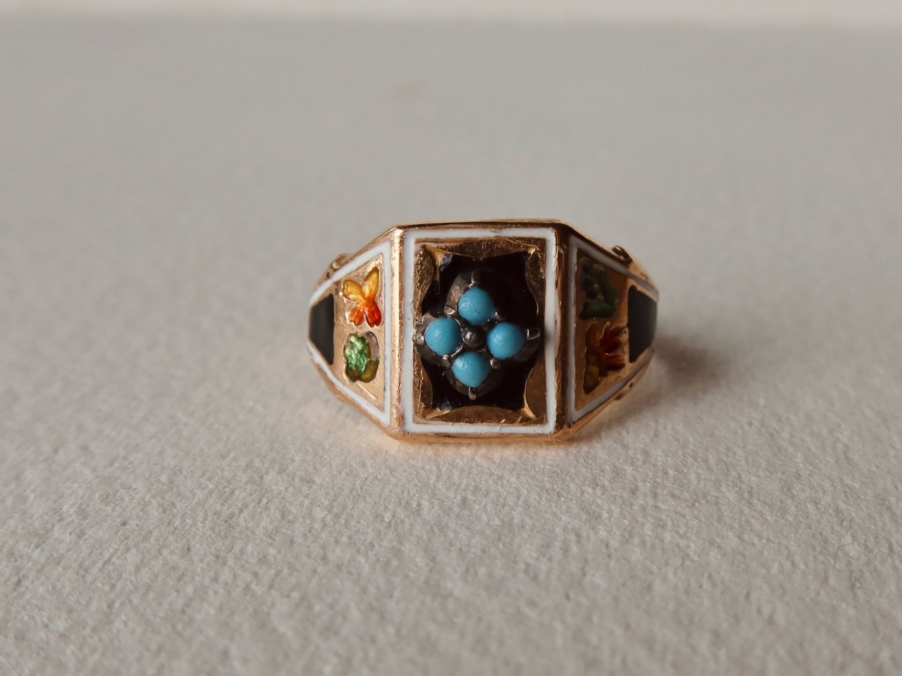Anelli: Antiker Ring mit Türkis 18k Gold – Usato da Meilen venduto da RosieZurich 4