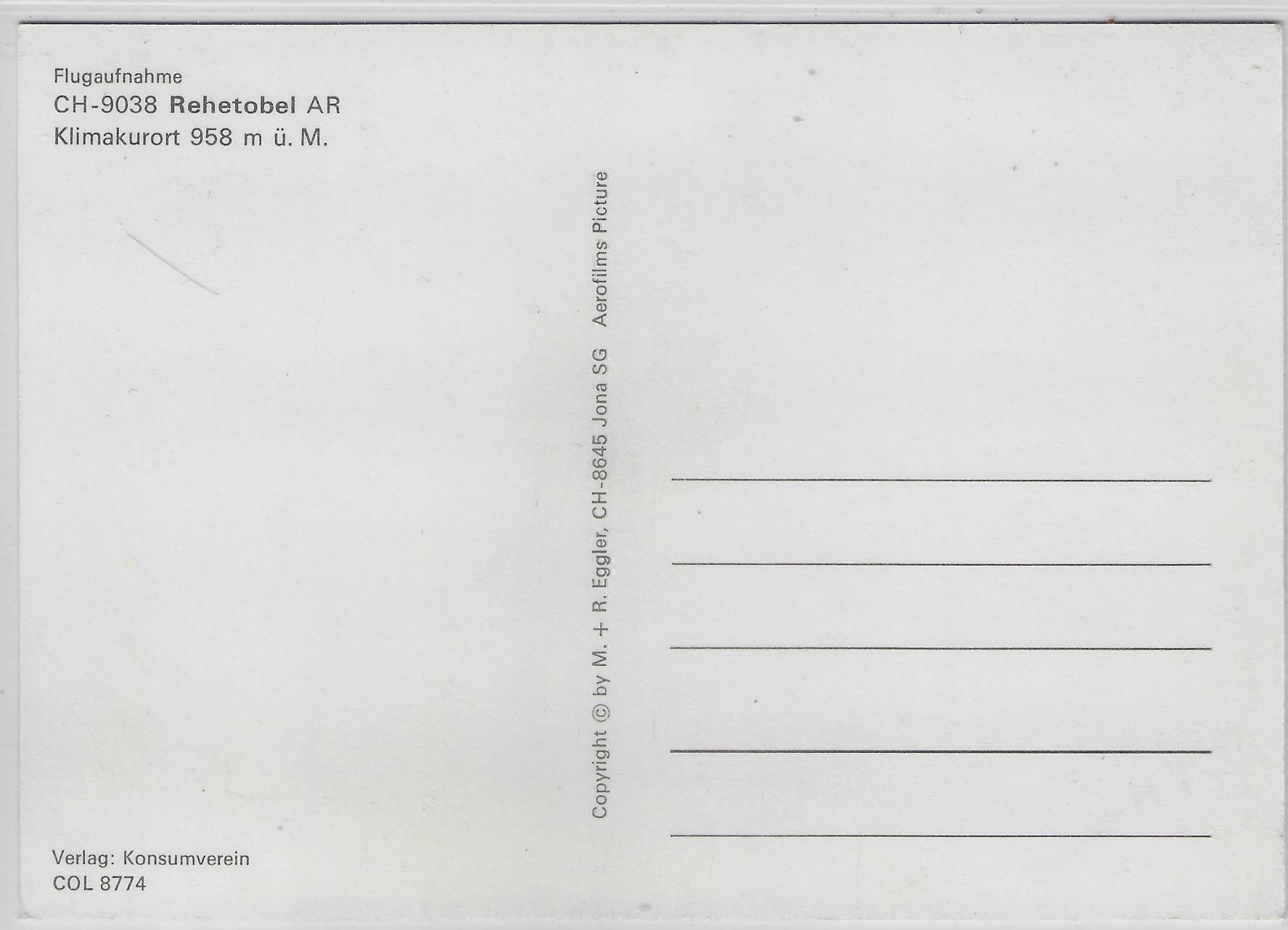 Cartoline postali: Flugaufnahme Rehetobel AR – Antico da Ettingen venduto da Kartenplanet 1