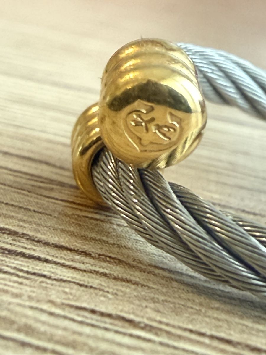 Anelli: Charriol Cable Ring Stahlseil Goldfarben Designer – Usato da Wettingen venduto da Ni_la_lo 1