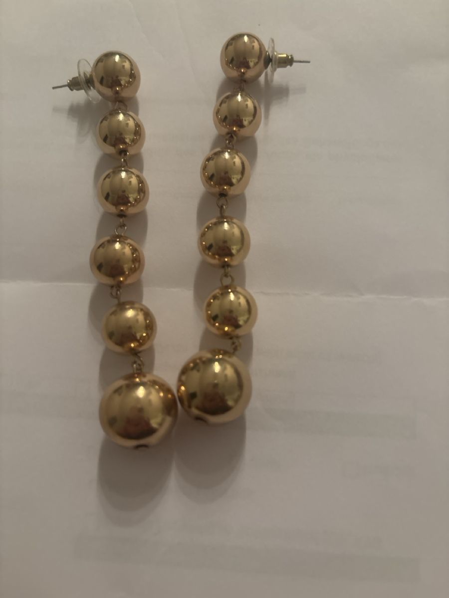 Orecchini pendenti & Orecchini a lobo: Ohrringe Kugelkette Goldfarben lang neu – Usato da Wallisellen venduto da ASZT 2