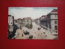 AK Geneve Photograph Jung Tram Rue Chantepoulet Hotel Post