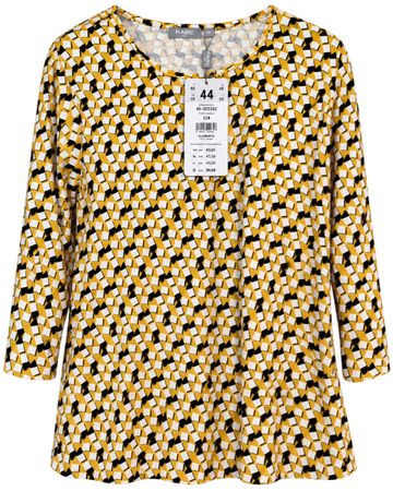 Rabe Langarmshirt gemustert gelb schwarz Grösse 44 neu
