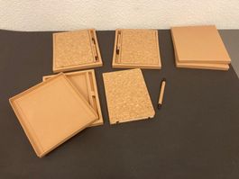 Notizbuch mit Korkeinband und Kugelschreiber, 3 Set