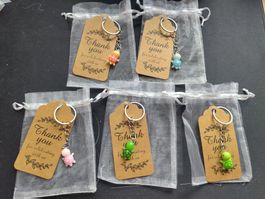 5 Stk Schildkröte Schlüsselanhänger Sets Organza Neu