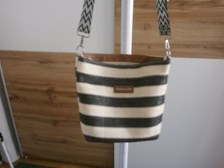 Tasche gestreift Sommer/Herbst, geflochten, neuwertig, to...