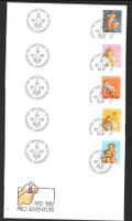 5 FDC Pro Juventute 1987 Serie Einzelmarken ET 24.11.1987