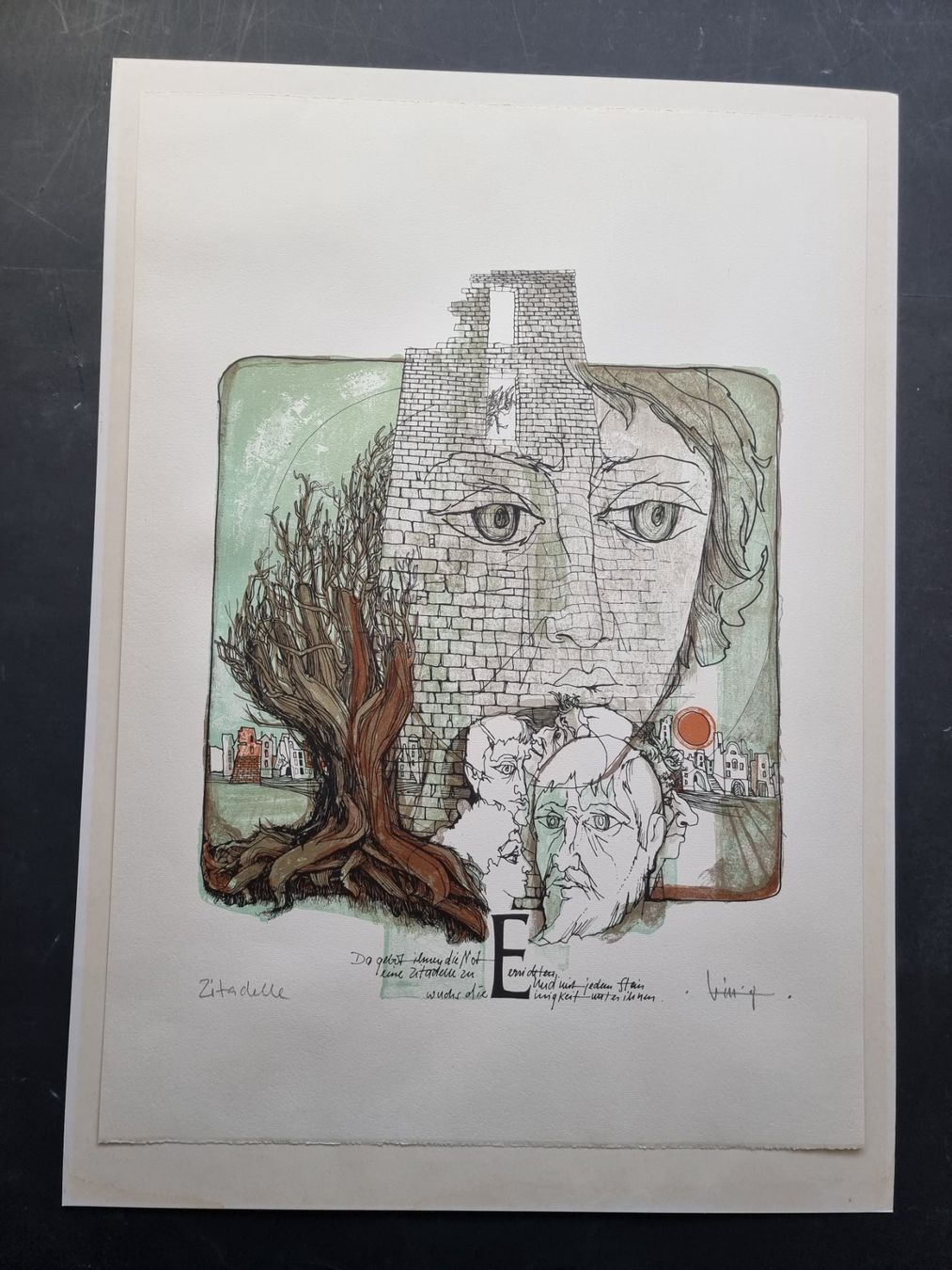 Grafica & Litografie: RENÉ VILLIGER LITHOGRAPHIE SIGNIERT – Usato da Gersau venduto da grafik-kunst 3