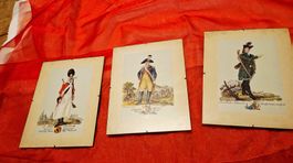 3 alte Militärbilder 19. Jh. Offizier Uniform Schweiz Armee.