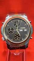 Herren Chronograph Olympic Sports Uhr Stahl Gold bicolor 