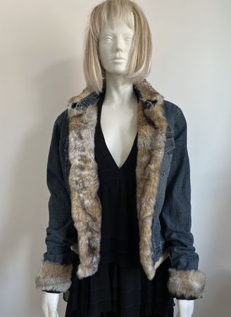 Jeansjacke „STACCATO“ Stoff- Pelzinnenfutter