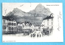 Schwyz - Dorfstrasse - Buchdruckerei Steiner - 1901