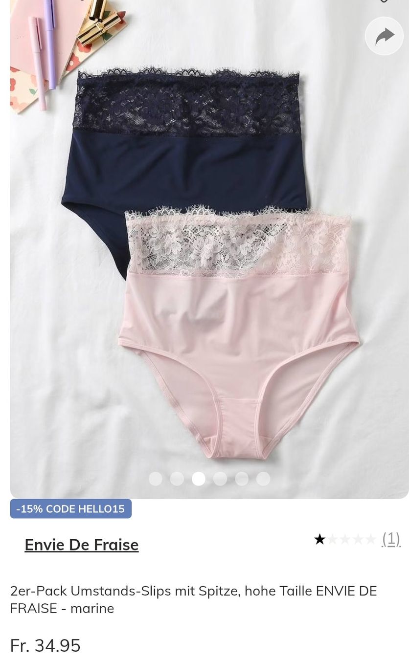 Altra biancheria intima: 2er Pack Damen Umstands-Slips mit Spitze, Grösse 44/46 – Nuovo (secondo la descrizione) da Zürich venduto da rah_5p85 1
