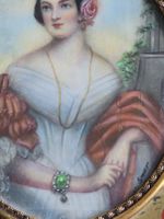 Antike Miniatur Malerei Miss Jsabella Montgomery sign