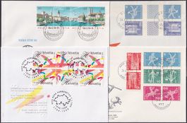 1960-98, 19 Blanko-FDC mit Kehr- und Zusammendrucken K:500.-
