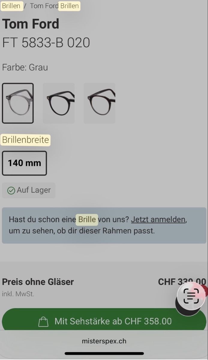 Tom Ford Occhiali & Lenti: Tom Ford Brille für PC  Blaulichtfilter – Nuovo (secondo la descrizione) da St. Gallen venduto da heartbug 4