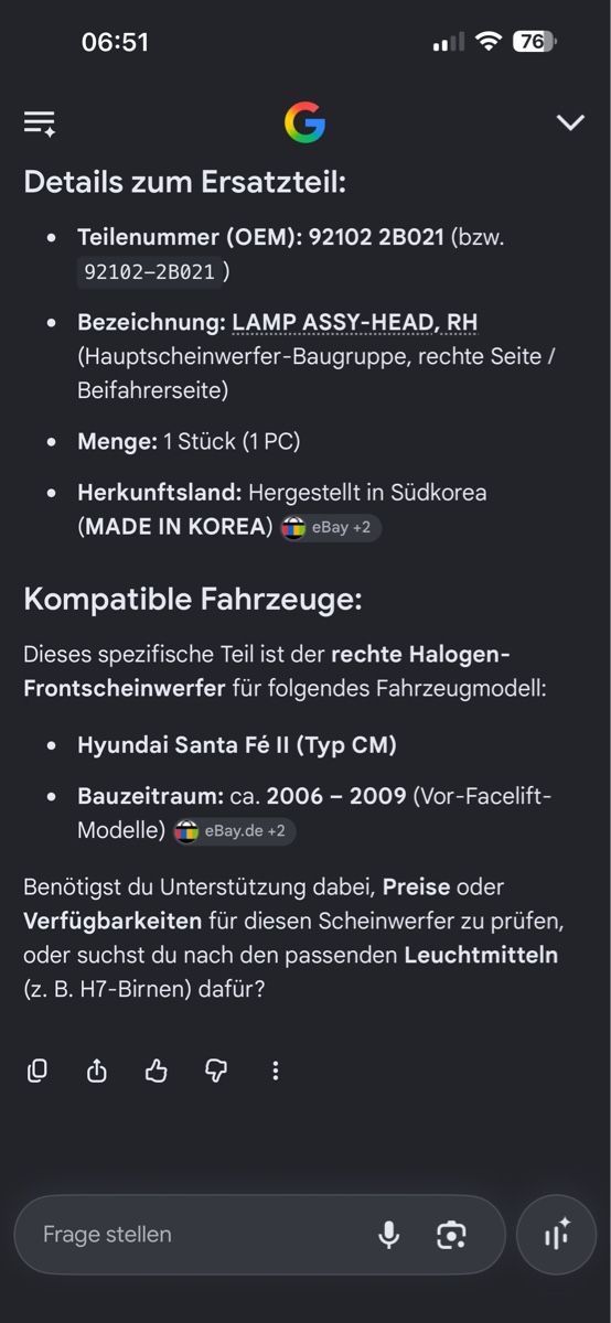 Hyundai Scheinwerfer: Scheinwerfer Hyundai – Gebraucht aus Oberhofen TG von Patrick030 1