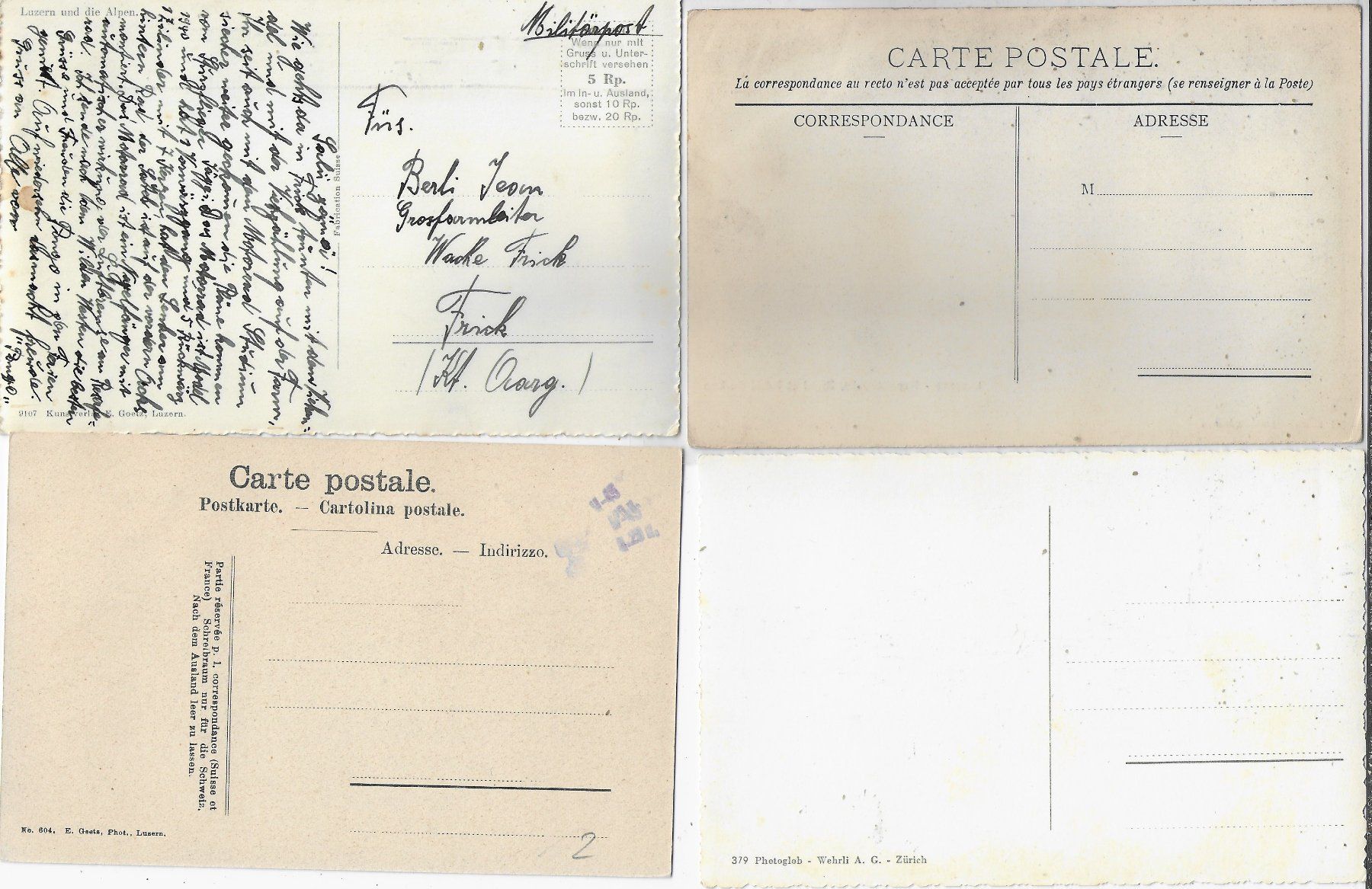 Cartoline postali: 4 AK Luzern – Usato da Ettingen venduto da Kartenplanet 1