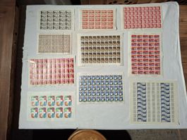 10 Bogen/Teilbogen mit Ersttag Stempel