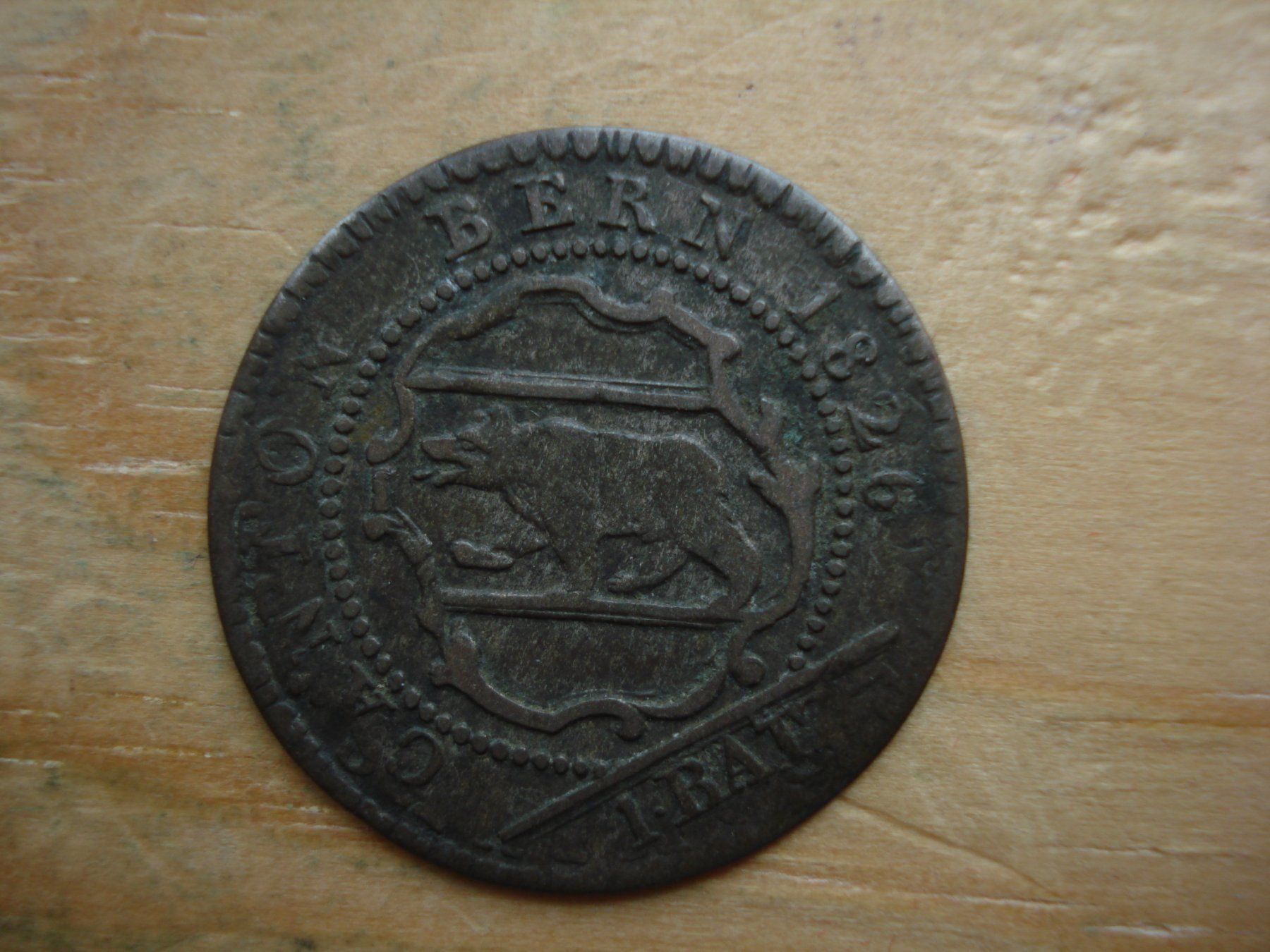 Alle Münzen: (S) Bern 1 Batz 1826 – Gebraucht aus Erlach von Net-Coins