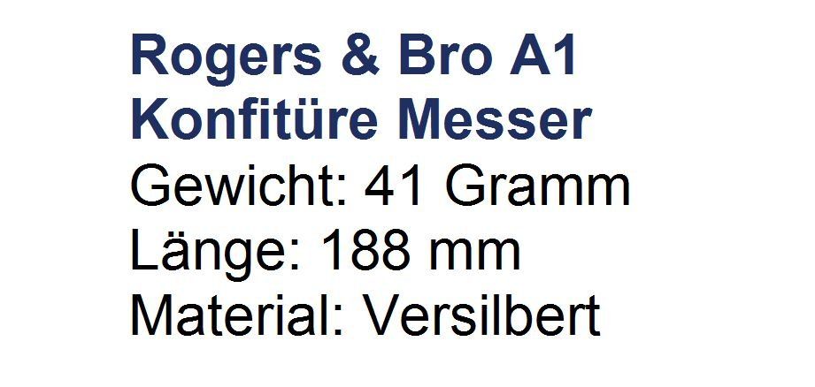 Besteck: Konfitüre Messer ROGERS & BRO. Al – Gebraucht aus Flamatt von samowarow 1