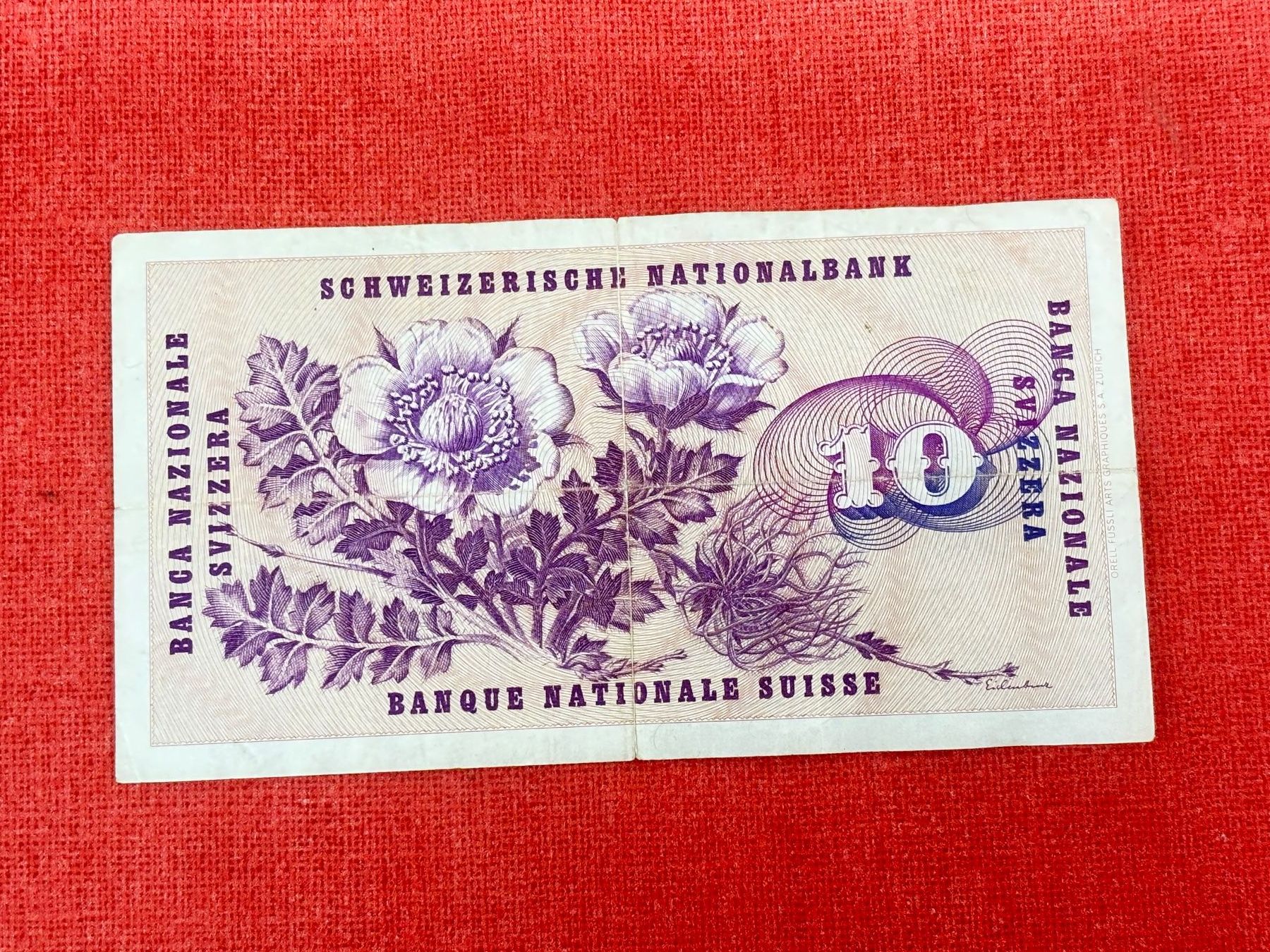 Banconote: 10 Franken Banknote 1969 gebraucht – Usato da Ormalingen venduto da digital09 1